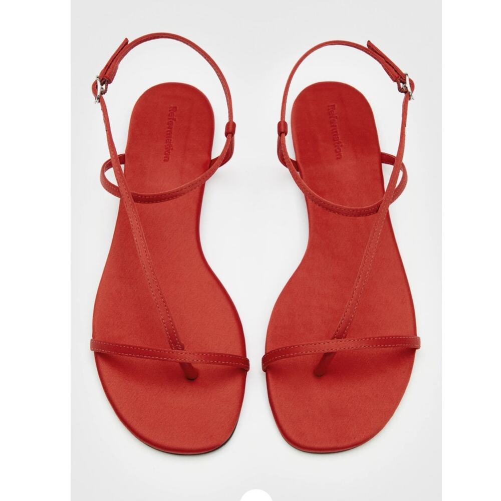Reformation Red Pina Flat Sandal
